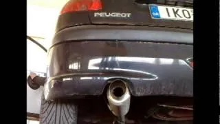 Peugeot 206 1.4 8V exhaust stainless steel muffler sound