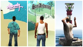 Jumping from Lighthouses in GTA games! (2001 - 2020) Can they survive?