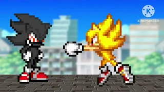 Sonic (frontiers) vs dark fleetway Sonic