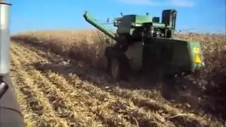 John Deere 45 combine in corn