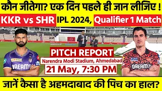 KKR vs SRH Qualifier 1 Match Pitch Report:Narendra Modi Stadium Pitch Report| Ahmedabad Pitch Report