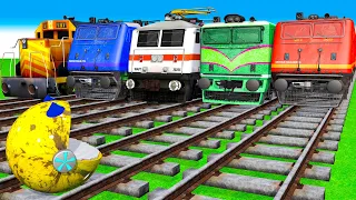 【踏切アニメ】あぶない電車 Ms PACMAN Vs 5 Train Crossing 🚦 Fumikiri 3D Railroad Crossing Animation #3