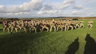 Haka dance performing Ukrainian army taught by new zealanders in Uk and new zealand