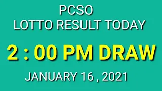 January 16, 2021 PCSO LOTTO RESULT TODAY 2PM DRAW