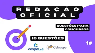 15 QUESTÕES DE REDAÇÃO OFICIAL  1# -  #inss  #cespe #estudar   #concurso #português #cebraspe #prova