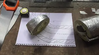 Thermal Insulation. How to Cut a Radius Elbow 90 Degrees (Bend)