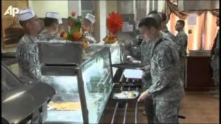 Raw Video: Troops Celebrate Thanksgiving in Iraq