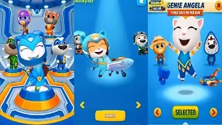 Talking Tom Sky Run VS Talking Tom Hero Dash VS Talking Tom Gold Run Genie Angela VS SUPER Angela