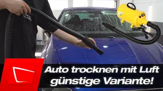 Autolack richtig trocknen mit CarDryer ohne Wasserflecken - Hundeföhn macht das gleiche?