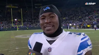 "Stop playing us!" | Jamaal Williams' postgame interview after Lions win over Packers