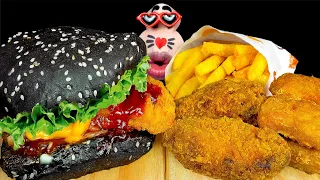 ASMR MUKBANG 'Burger King' Guinness Halloween Whopper Burger EATING SHOW (4K)