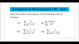 Examples of Weierstrass M-test