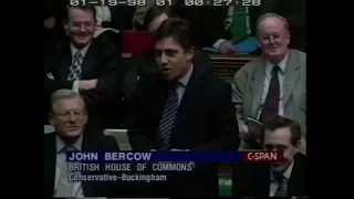 John Bercow and Tony Blair nasty little exchange 1998