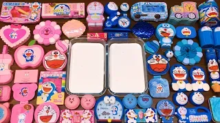 Special Series #21 DORAEMON PINK vs BLUE | Mixing Random Things into Glossy Slime! Satisfying Slime