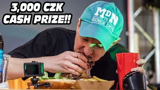 3000 CZK Burger Eating Contest in the Czech Republic!!