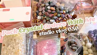 Studio Vlog 030 | Restocking the Cold Brew Confetti | Pack Crystal Orders with me! #coldbrewbarbie