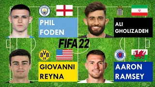 FIFA World Cup 2022 Group B(CAMs) Foden vs Gholizadeh vs Reyna vs Aaron Ramsey (FIFA22 Comparison)