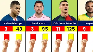 Number Of Yellow & Red Cards Famous Footballers Comparison