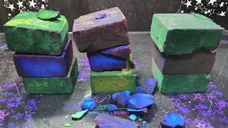 Dyed Chalk Blocks | Crispy | Dusty | ASMR I Oddly Satisfying