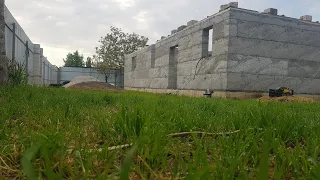 Polystyrene concrete walls after winter