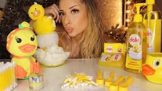 SARI YİYECEKLER YEDİM | ŞAMPUAN, KULAK ÇUBUĞU, BANYO KÖPÜĞÜ, CİVCİV| TÜRKÇE ASMR | YELLOW FOOD