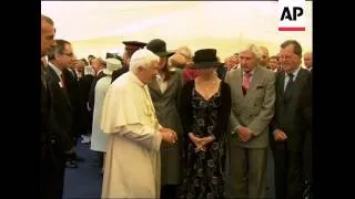 Speeches by Pope Benedict XVI and UK Queen Elizabeth II, popemobile