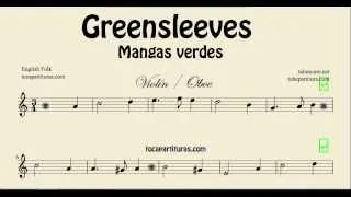 Greensleeves Sheet Music for Violin and Oboe What child is this Partitura de Mangas Verdes