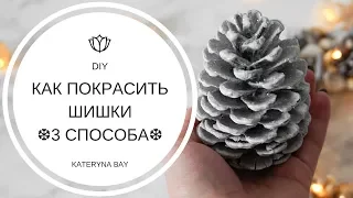 Мастер-класс I Как покрасить шишки 3 способа I DIY: Поделки из шишек к Новому Году