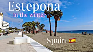 Spain 🇪🇸 ESTEPONA in Winter 2023 - Beautiful Town for the Holidays - 4K 60fps HDR Walking