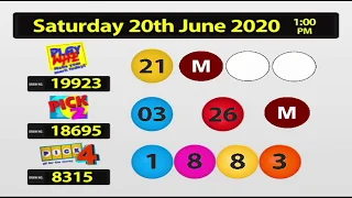 NLCB Online Draws   Saturday 20th June 2020