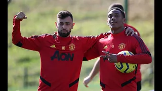 Paul Pogba and Bruno Fernandez  Joins other  United Players in Training.