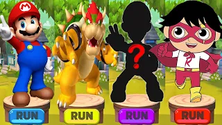 Tag with Ryan -  Super Mario Bros Run vs Bowser vs Red Titan vs ? - Gameplay New Mod All Costumes