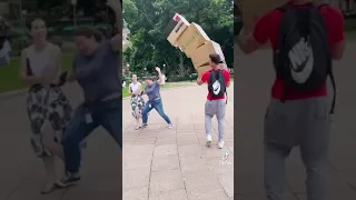 The falling box prank in public 📦😂