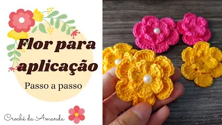 Flor Fácil para aplicação em Crochê