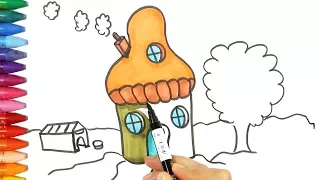Bagaimana Menggambar dan mewarnai rumah jamur - Cara Menggambar dan Mewarnai TV Anak