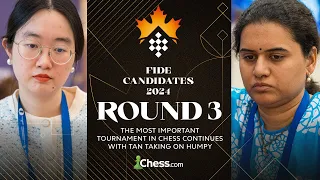 FIDE Women's Candidates 2024 Rd 3 | Battle of Youth: Vaishali v Salimova! Can Tan Grow Lead v Humpy?