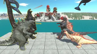 2vs2 Godzillla 2014 + Shin Godzilla vs Kaiju Monster - Animal Revolt Battle Simulator