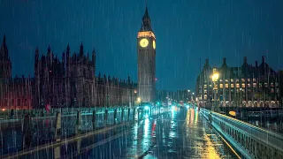 RAINY LONDON DAWN WALK ☔️ Westminster Bridge to Piccadilly Circus · 4K HDR