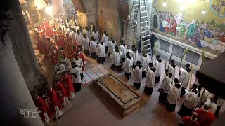 On Palm Sunday, the singing of the Hosanna at the Holy Sepulcher