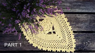 How To Crochet Oval Flower Doily Part 1 Round 1 - 7