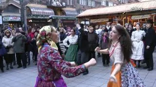 Street folk dance Budapest Hungary