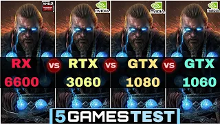 RX 6600 vs RTX 3060 vs GTX 1080 vs GTX 1060 | 5 Games Test | GPU'S WAR !