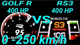 DRAG RACE Battle VOLKSWAGEN Golf R 400 HP VS Audi RS3 400 HP enjoy the video