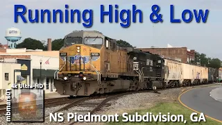 [8W][4k] Running High & Low, Norfolk Southern Trains on the Piedmont Subdivision, GA 05/25/2023