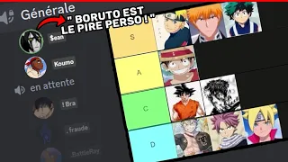 J'ai demandé a 100 Fans d'anime de classé des Personnages