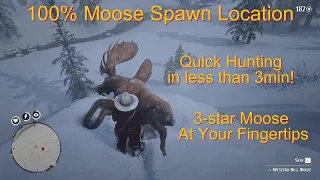 RDR2-Quick Hunt Perfect Pelts|MAGICAL&100% SPAWN LOCATION of Moose|You've Never Seen, See It Now!