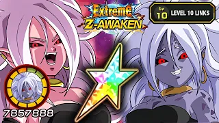 100% EZA STR TRANSFORMING ANDROID 21 LEVEL 10 LINKS + STICKER! Dragon Ball Z Dokkan Battle