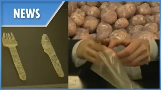 Potato-based edible bags and cutlery created to replace plastic