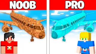 BATALHA DE CONSTRUÇÃO de AVIÕES de NOOB e PRO no Minecraft!