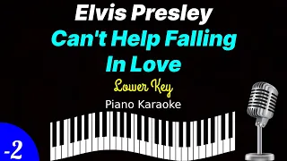 Elvis Presley - Can't Help Falling In Love (Piano Karaoke) Lower Key